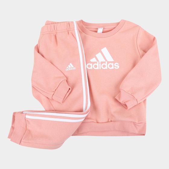 Conjunto Bebe Adidas Moletom Essentials 3 Listras Calca Jogger Conjunto de Moletom Infantil Magazine Luiza