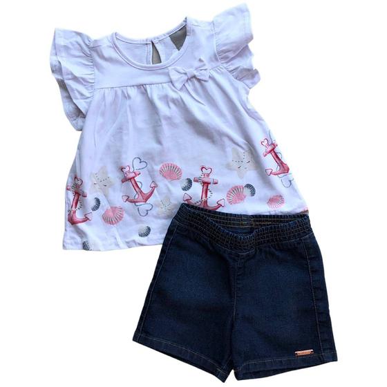 Imagem de Conjunto Bebê Blusa Short 85299 - Malwee Carinhoso