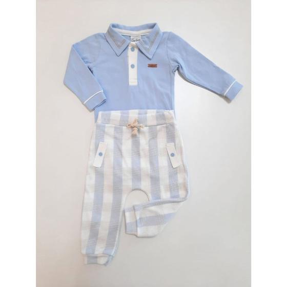 Imagem de Conjunto Bebê Body Calça Menino Gola Polo Botões 11692- TAMANHO RN (12300)