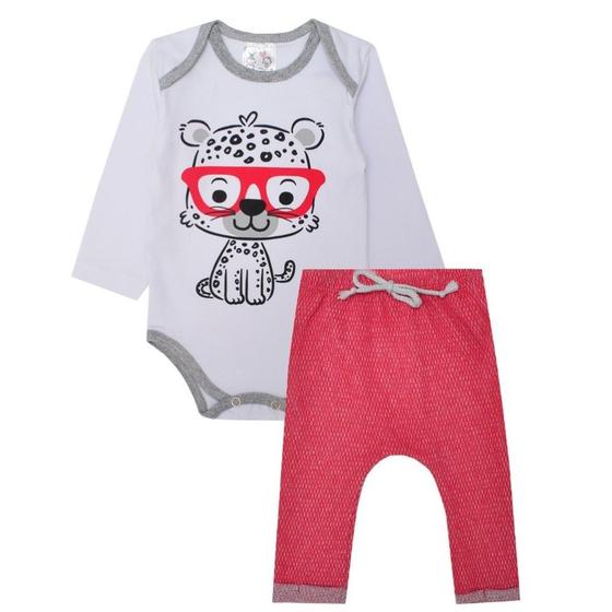 Imagem de Conjunto Bebê Body + Calça Tigre Vermelho