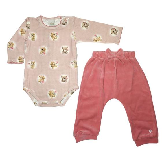 Imagem de Conjunto bebê body com calça plush anjos baby 221057
