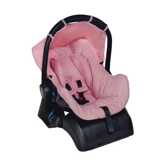 Imagem de Conjunto Bebê Conforto Grid Rosa com Base - Galzerano