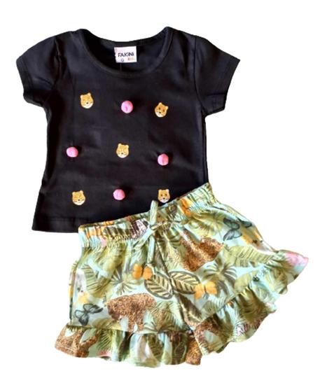Imagem de Conjunto Bebê Feminino Blusa MC + Short Fakini