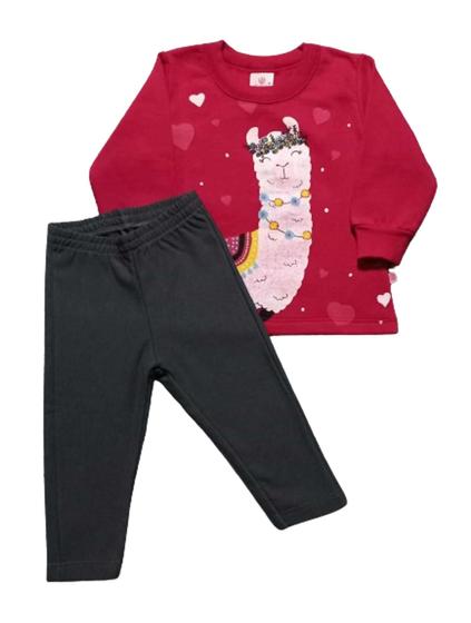 Imagem de Conjunto Bebê Feminino Blusão ML + Legging Abrange