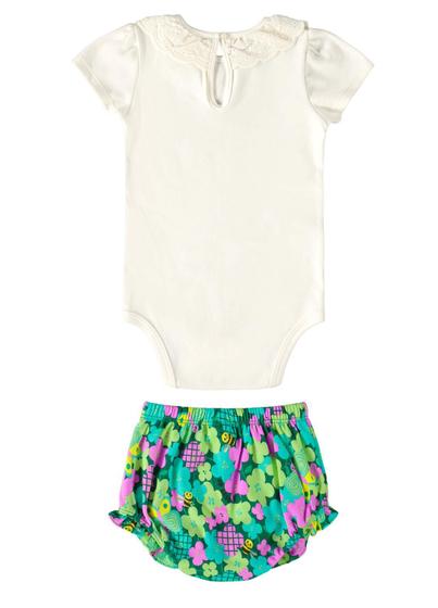 Imagem de Conjunto Bebê Feminino Body com Babadinho  e Short Floral Up Baby