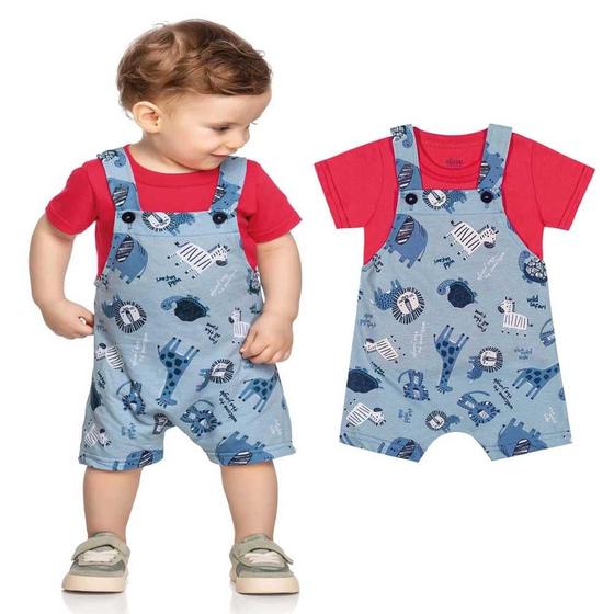 Imagem de Conjunto Bebê Infantil Menino Safari Moletinho Elian