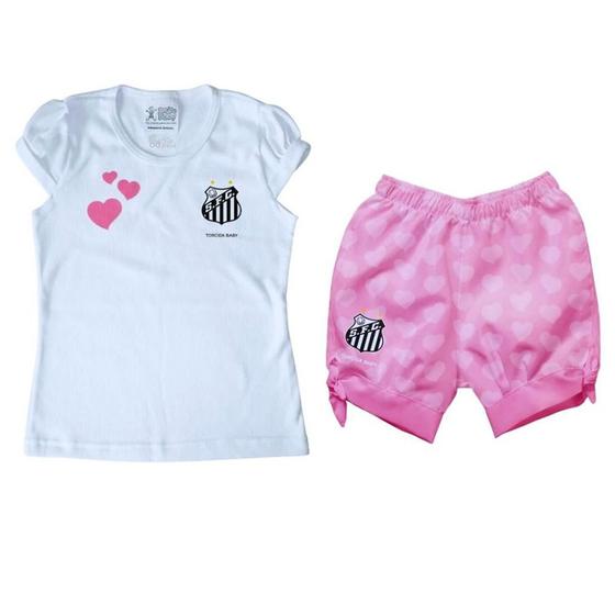 Imagem de Conjunto Bebê Infantil Santos Rosa - Torcida Baby