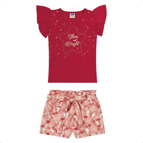 Imagem de Conjunto Bebê Menina Blusa Strass Shorts Marlan 62724