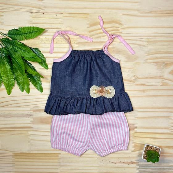 Imagem de Conjunto Bebê Menina Blusinha de Alça e Shorts