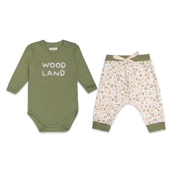 Imagem de Conjunto Bebê Menino Body/Mijão Verde Letrinhas Mini &amp Co