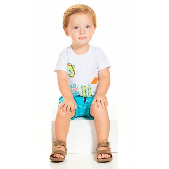 Imagem de Conjunto bebe menino camiseta e bermuda saruel