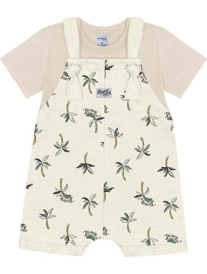 Imagem de Conjunto Bebê Menino Camiseta E Jardineira Coqueiro Bege Divertto
