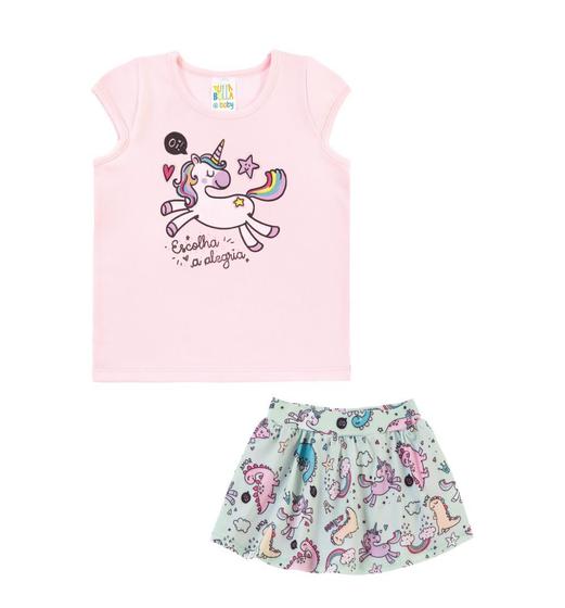 Imagem de Conjunto Bebê Unicórnio com short saia Ref. 38112
