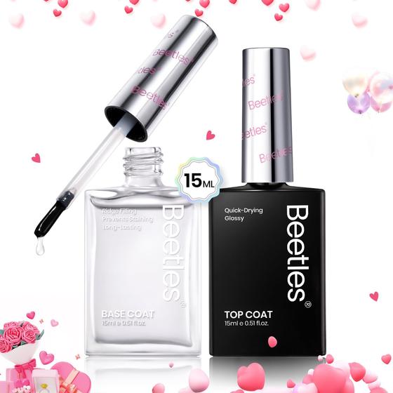Imagem de Conjunto Beetles de Esmaltes: Base e Top Coat (15ml cada)