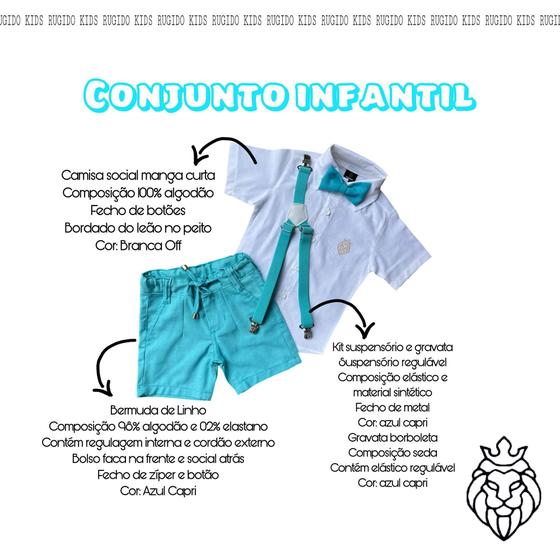 Imagem de Conjunto bermuda de Linho Infantil Menino