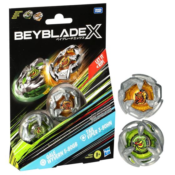 Imagem de Conjunto Beyblade Duplo: Gale Wyvern 5-80GB e Tail Viper 3-80HN