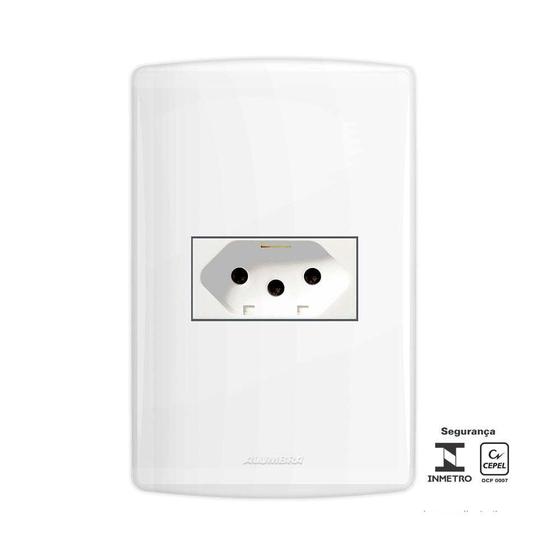 Conjunto Bianco Pró 4x2 tomada 2P T 20A 85130 branco Alumbra Menor preço em Conjunto Bianco Pró 4x2 tomada 2P T 20A 85130 branco Alumbra