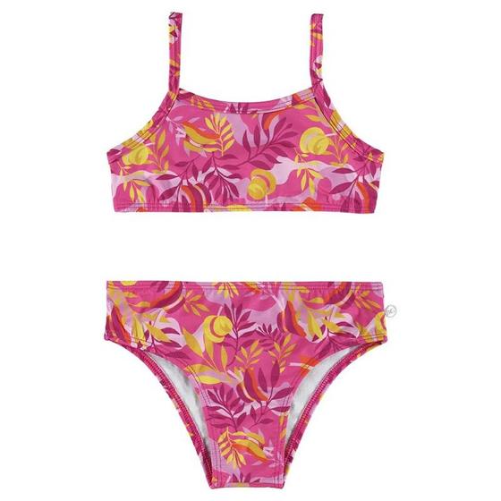 Imagem de Conjunto biquini infantil rosa estampado tropical