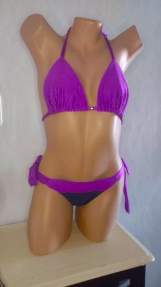 Imagem de Conjunto Biquini Lilás/Azul Luxo Tamanho M
