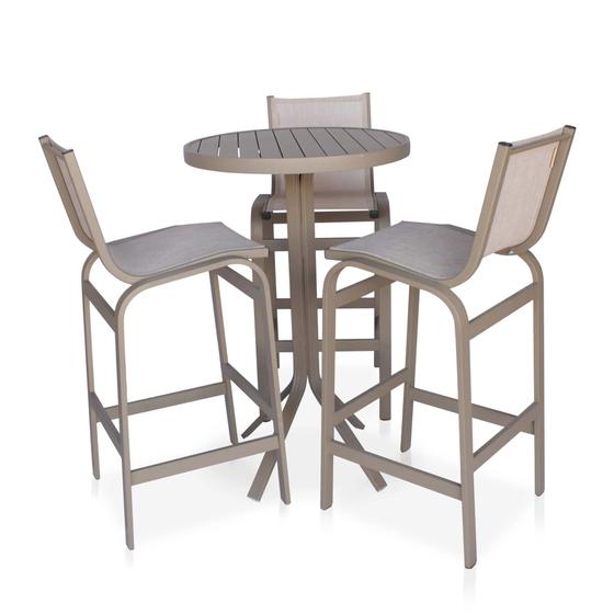 Imagem de Conjunto Bistrô + 3 Banquetas: Leve a 4ª Banqueta Grátis - Cappuccino/Café Com Leite