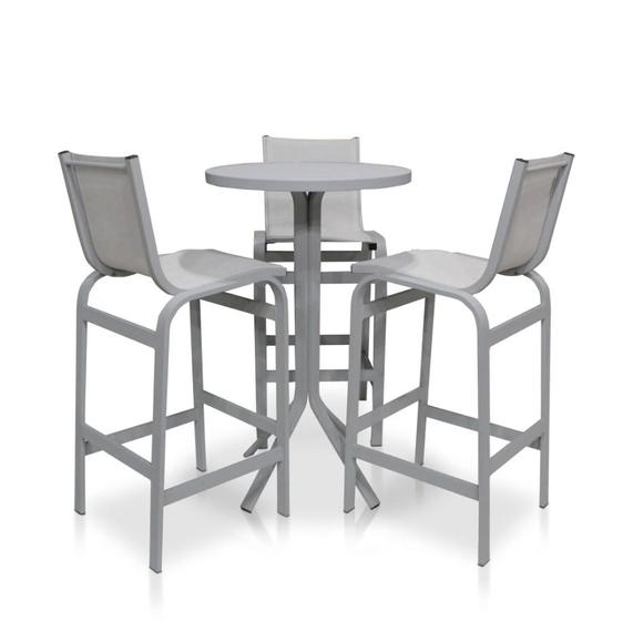 Imagem de Conjunto Bistrô + 3 Banquetas: Leve a 4ª Banqueta Grátis - Cinza