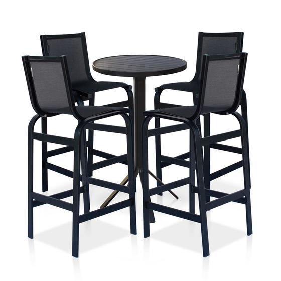 Imagem de Conjunto Bistrô + 3 Banquetas: Leve a 4ª Banqueta Grátis - Preto
