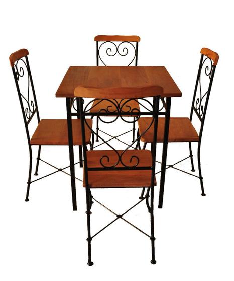 Conjunto Bistro Fixo Quadrado - 1 Mesa e 4 Cadeiras Menor preço em Conjunto Bistro Fixo Quadrado - 1 Mesa e 4 Cadeiras