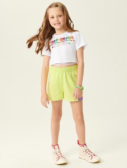 Imagem de Conjunto Blusa Com Amarração E Short Branco E Verde Abrange