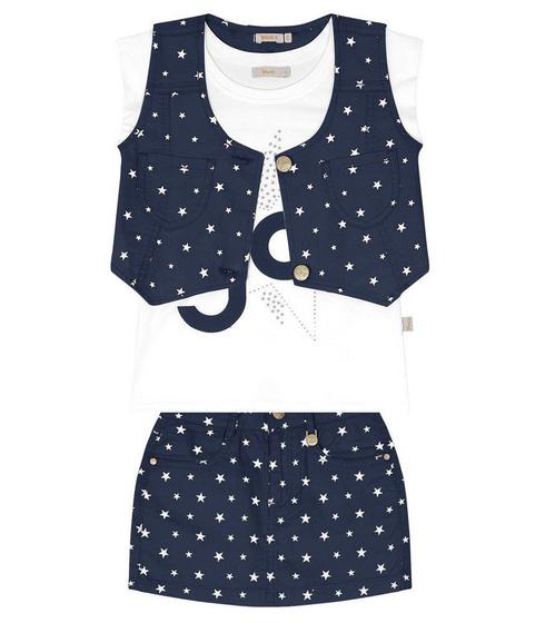 Imagem de Conjunto blusa com saia e colete trick nick