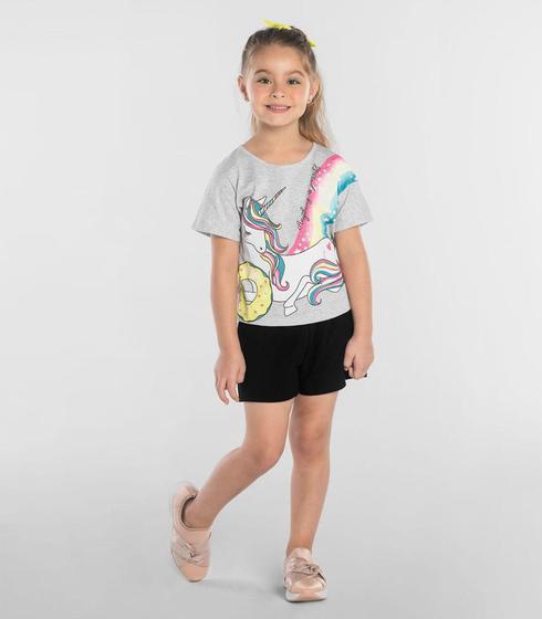 Imagem de Conjunto Blusa Com Shorts Rovitex Kids Cinza