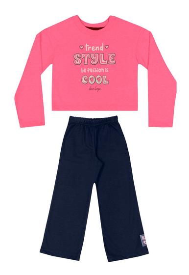 Imagem de Conjunto Blusa Cropped e Calça Infantil Menina Bee Loop