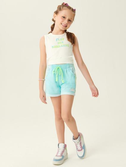 Imagem de Conjunto Blusa E Short Com Recorte Natural E Azul Abrange
