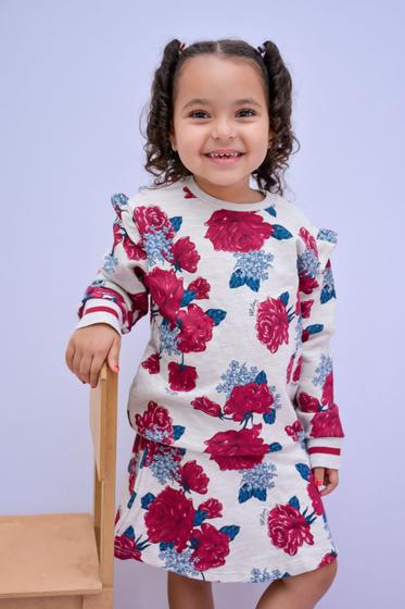 Imagem de Conjunto blusa e short saia floral infantil menina Milon