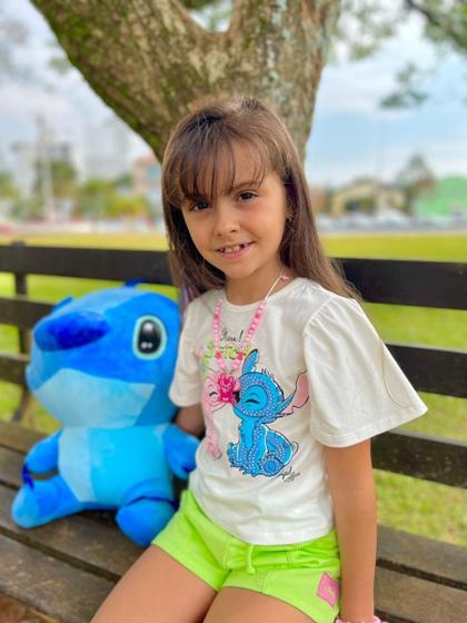 Imagem de Conjunto blusa e shorts casal stitch e angel momi