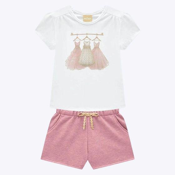 Imagem de Conjunto Blusa e Shorts Cotton Infantil Feminino Milon 2000379