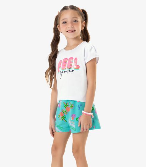 Imagem de Conjunto Blusa E Shorts Estampado Rovi Kids Branco