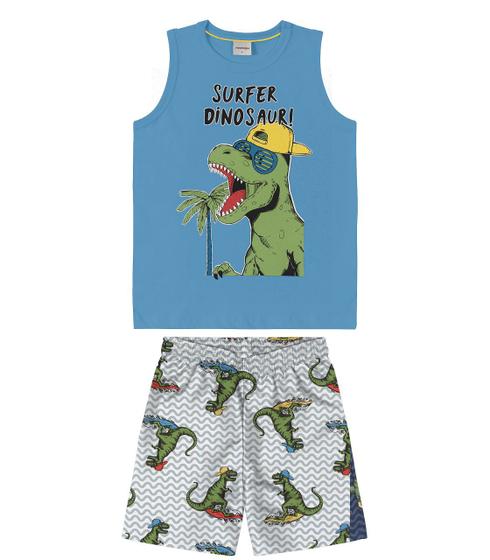 Imagem de Conjunto(blusa+short) infantil masculino/menino dino