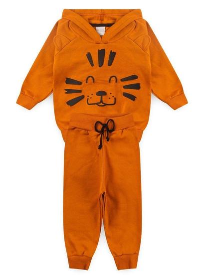 Imagem de Conjunto Blusão Com Capuz E Calça Em Moletom Leãozinho