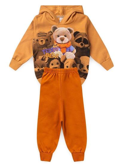 Imagem de Conjunto Blusão Com Capuz E Calça Em Moletom Ursinhos