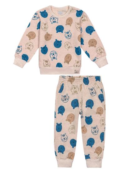 Imagem de Conjunto Blusão E Calça Total Print Bege Abrange