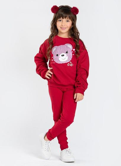 Imagem de Conjunto Blusão E Leggin Em Moletom Urso