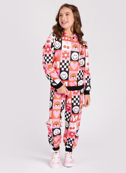 Imagem de Conjunto Blusão Menina Com Capuz E Calça Em Moletom