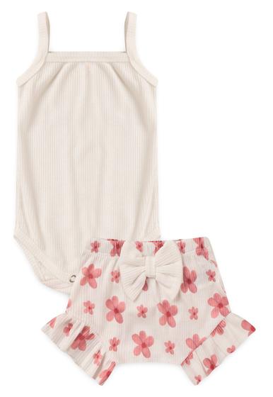 Imagem de Conjunto Body Alcinha Canelado Curto Menina - Off-white - Ame Kids