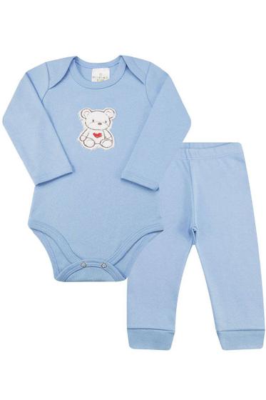 Imagem de Conjunto Body Bebê Menino Ursinho Azul Celeste