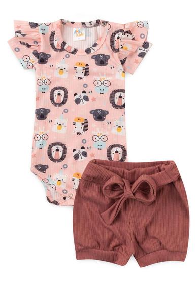 Imagem de Conjunto Body Canelado Curto Menina - Safari Conjuntinho - Ame Kids