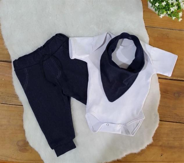 Imagem de Conjunto Body com Calça Jeans e Bandana Arthur 03 Peças