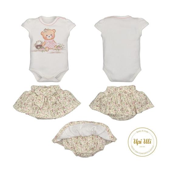 Imagem de Conjunto Body Com Tapa Fralda Floral Bebê Menina Caroline