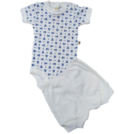 Imagem de conjunto body estampado com debrum manga curta com shorts