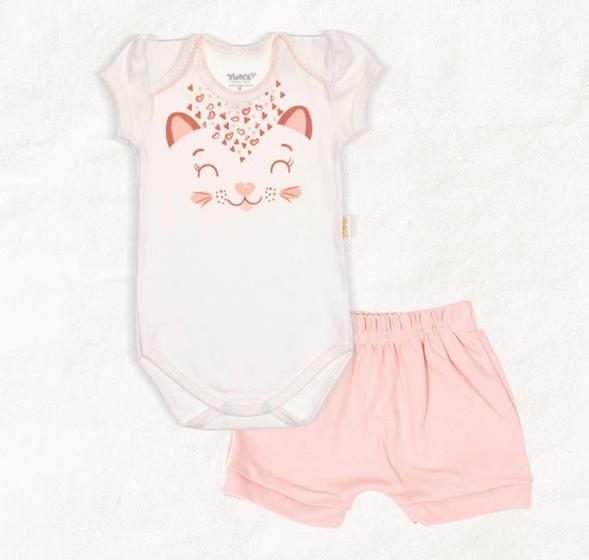 Imagem de Conjunto body manga curta oncinha com short
