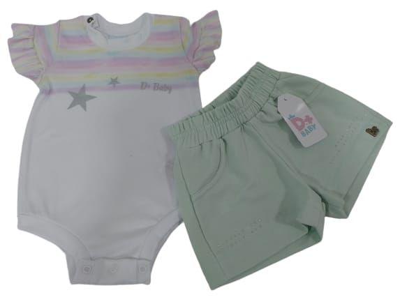 Imagem de Conjunto Body + Shorts Luxo Bebê Menina D+ Baby Verão 60201